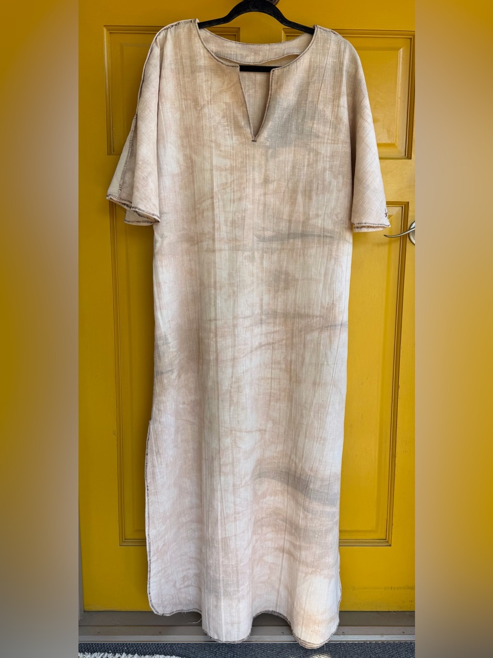 Unisex Hippie Hand Made Floor Length Casual Bell Sleeve Cotton Kaftan